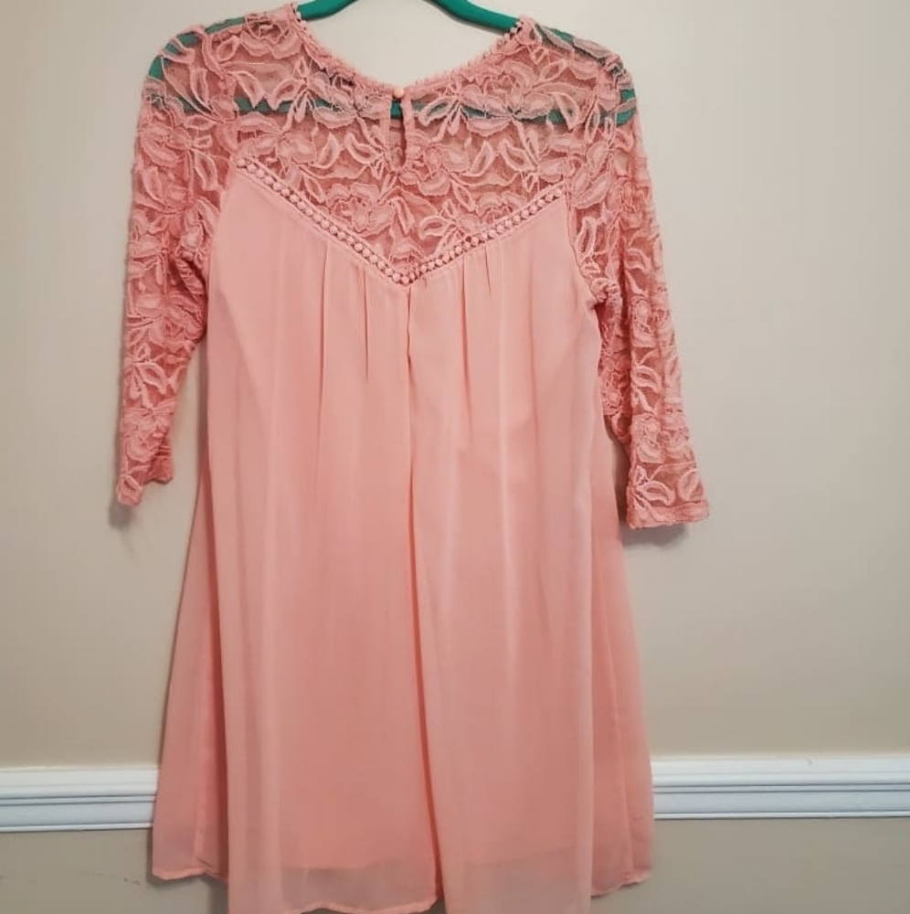 Pink lace dress